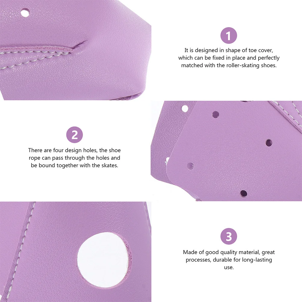 

2Pairs Skates Toe Covers Sturdy Adjustable Toe Guards with Holes for Lace Fixation Skates Accessories Skate Accessory