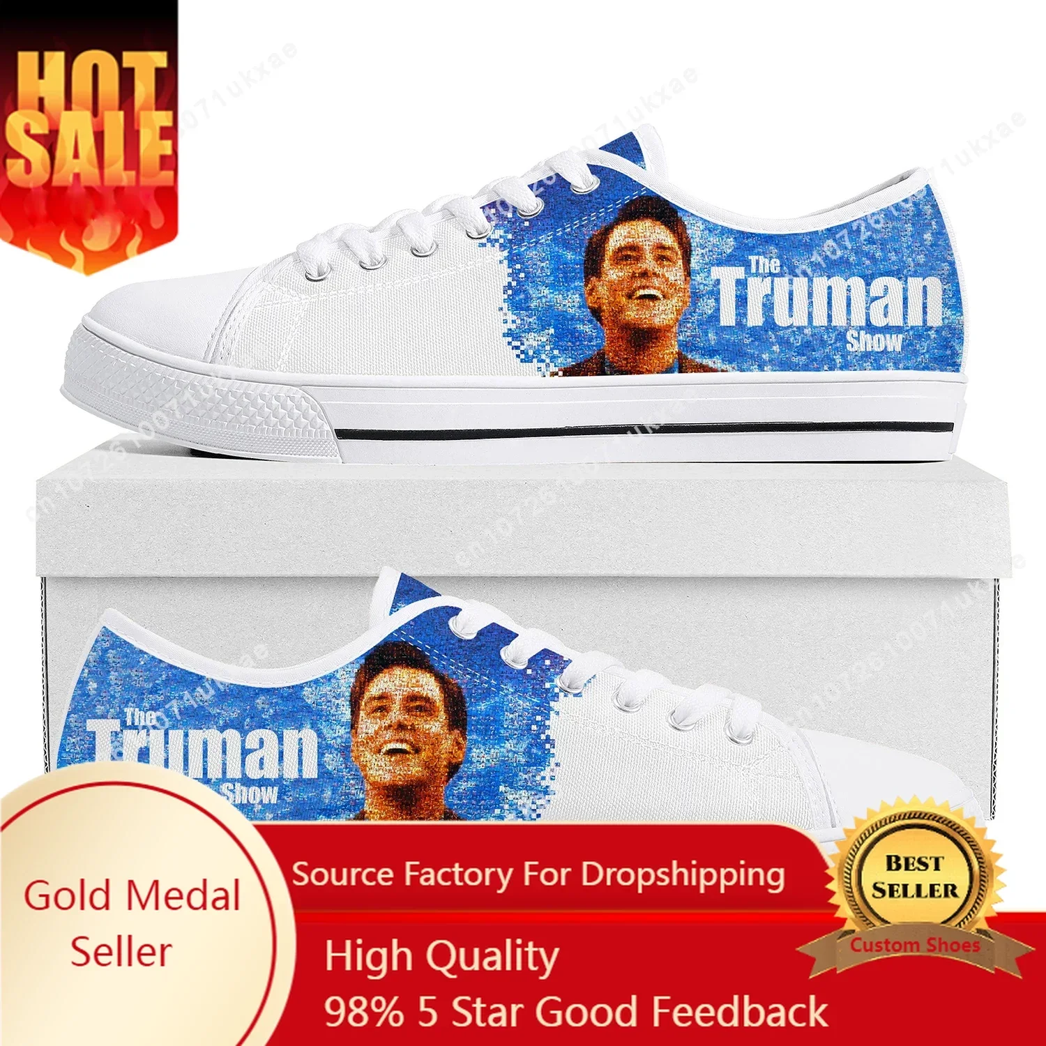 

truman show Low Top Sneakers Mens Womens Teenager High Quality Jim Carrey Canvas Sneaker couple Casual Shoes Custom Made Shoe