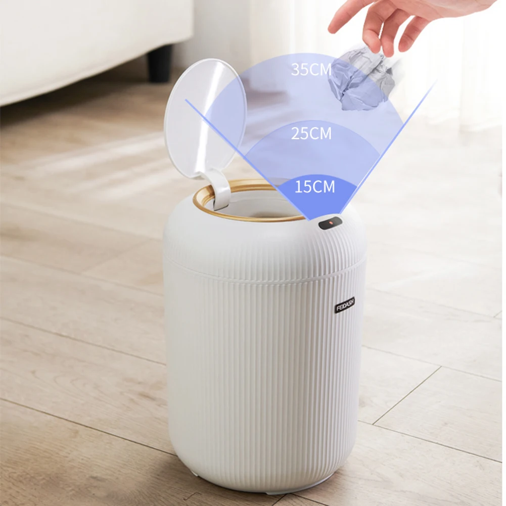 9.5L/10L Automatic Trash Can with Lid Small Plastic Smart Trash Can Motion Sensor Trash Can for Bedroom/Bathroom/Kitchen/Office