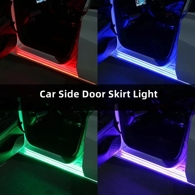 

2pcs/1set Car Door Decoration Welcome Light Strips Strobe Lights Safety 12V LED Opening Warning LED Ambient Lamp Strip Auto