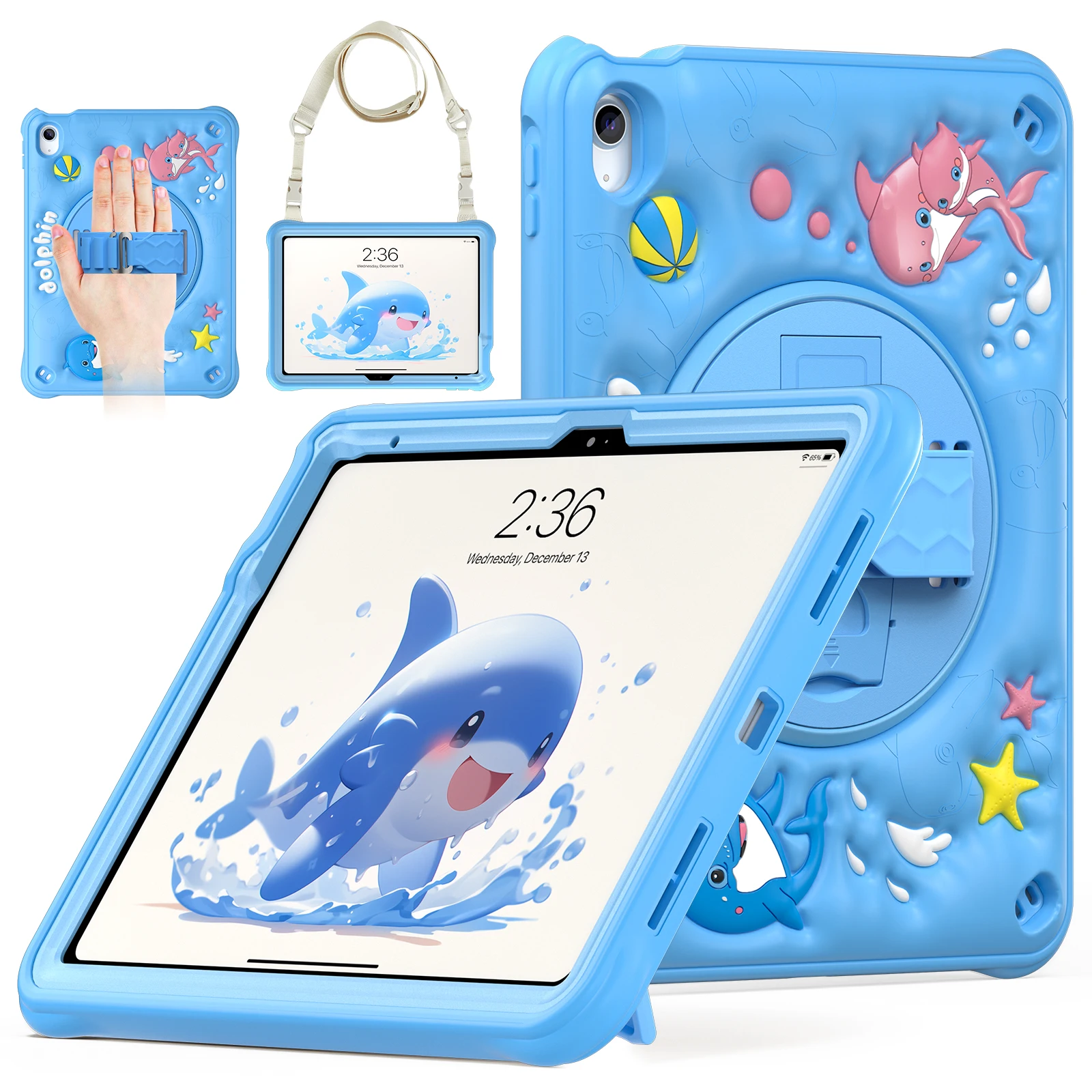 Case Universal For iPad A16 2025 11th 10.9 2022 10th Gen. A3354 A3355 A3356 A2757 A2777 A2696 Rotating Stand Kids Cartoon Cover
