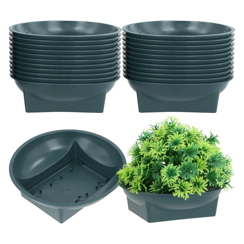 

SOFT-24 Pcs Floral Supplies Green Bowls For Flower Arrangements For Holiday Wedding Fresh Flower