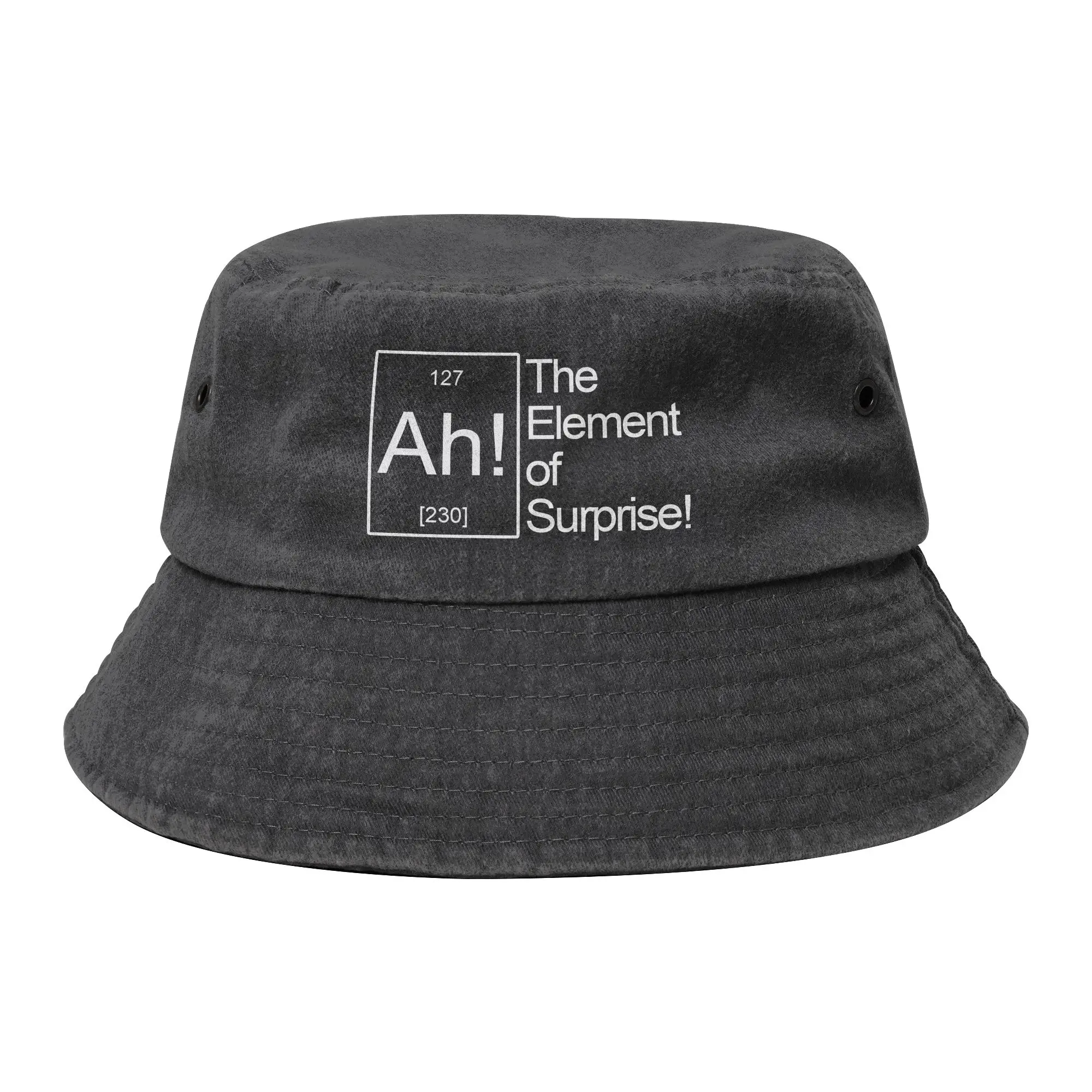 Ah! The element of surprise Cotton Bucket Hat for Women Vocation  Denim Fisherman Cap Trendy for Outdoor Sports