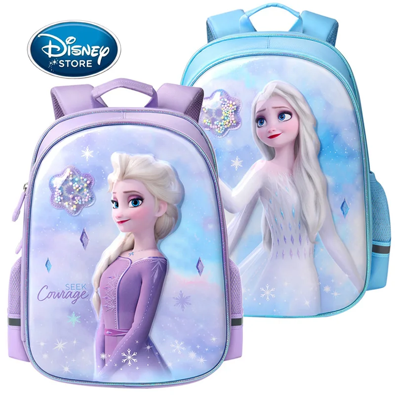 

Рюкзак Disney «Холодное сердце 2» для девочек, мультяшная принцесса Эльза, 3D большой чехол с открытием, большая вместительная школьная сумка, водонепроницаемая для девочек