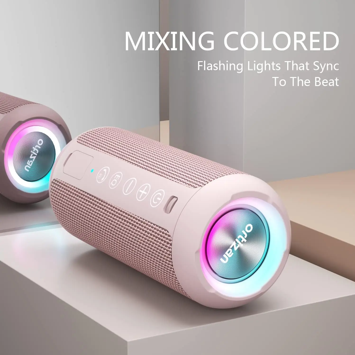 24W High-power Bluetooth Speaker 3D Stereo Bass Bluetooth Speaker Portable IPX7 Waterproof with RGB Lights TF Slot 30H Playtime