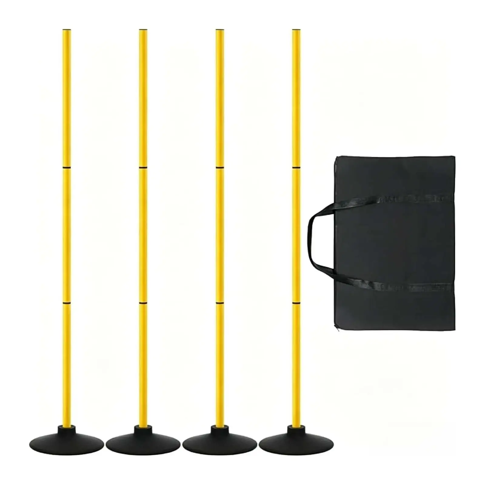 4 Poteaux de Slalom en Caoutchouc Empilables, Poteaux de Dribble de Football Portables, Poteaux d'Agilité de Football pour Débutants, Enfants, Terrain de Sport