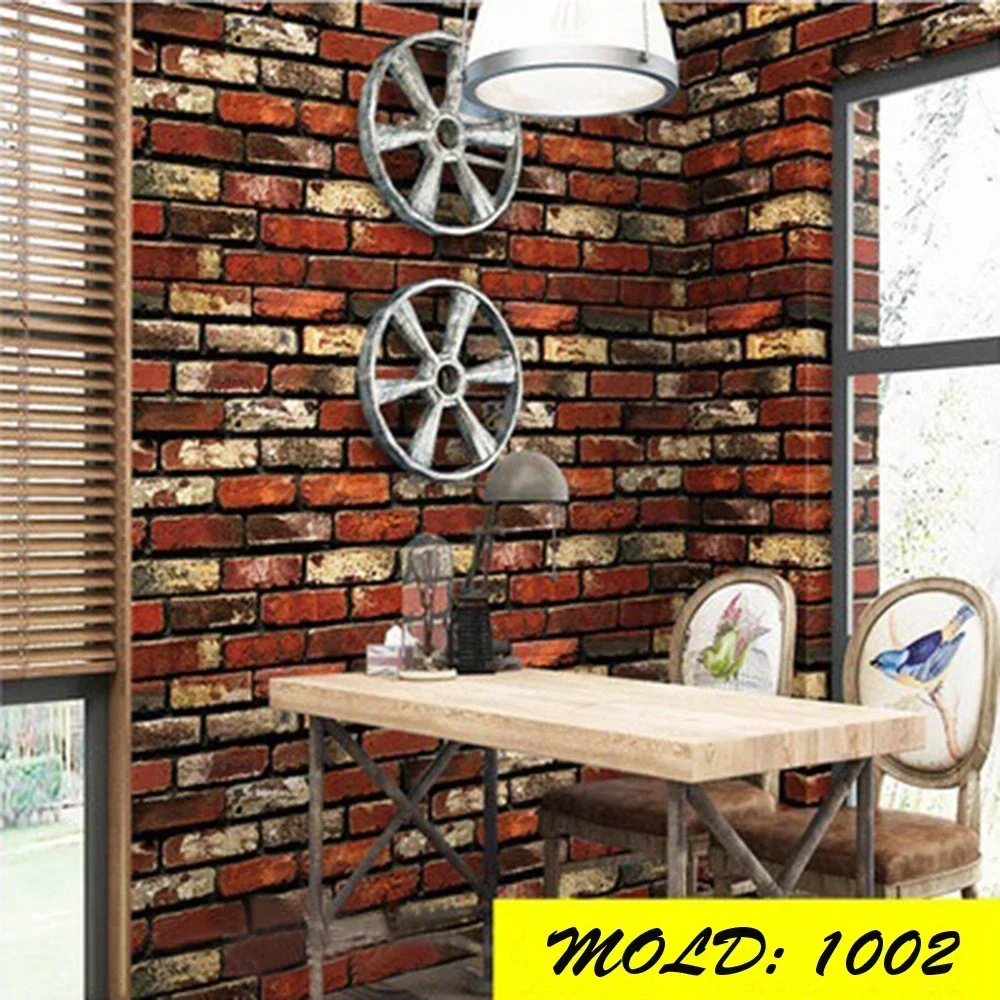 

Stone Brick Pattern Wallpaper Self Adhesive Living Room Restaurant Store Anti Fouling Waterproof Oil Resistant Wallpaper 3D.