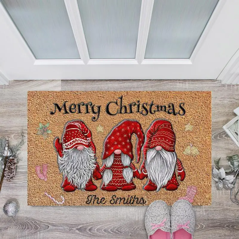 2023 Christmas Funny Gnome Door Mat Nonslip Entryway Floor Rug Room Floor Decoration Xmas Party Decoration 40*60cm