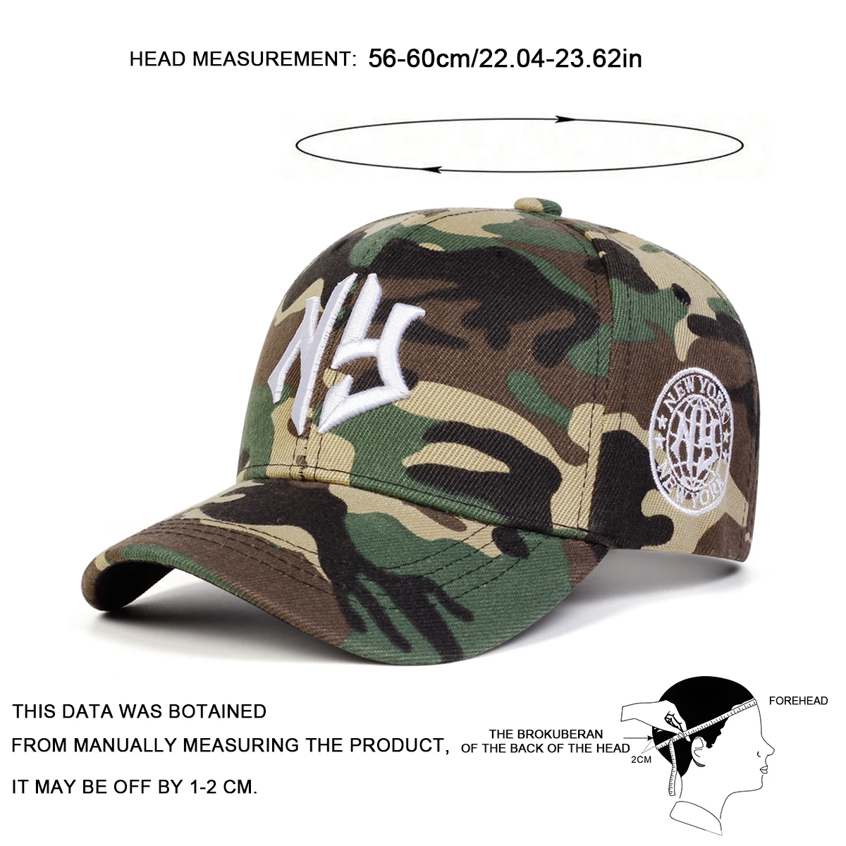 Unisex NY Brief Stickerei Camouflage Baseball Caps Frühling Herbst Outdoor Einstellbare Casual Hüte Sonnenschutz Hut Sport Kappe – Detail 6