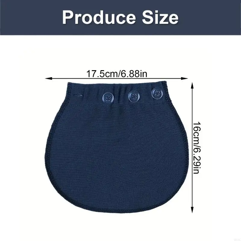 M89C Adjustable Maternity Belt Extender Triple Hook Design for Pregnancy Cotton Spandex Waistband Expansion Accessory