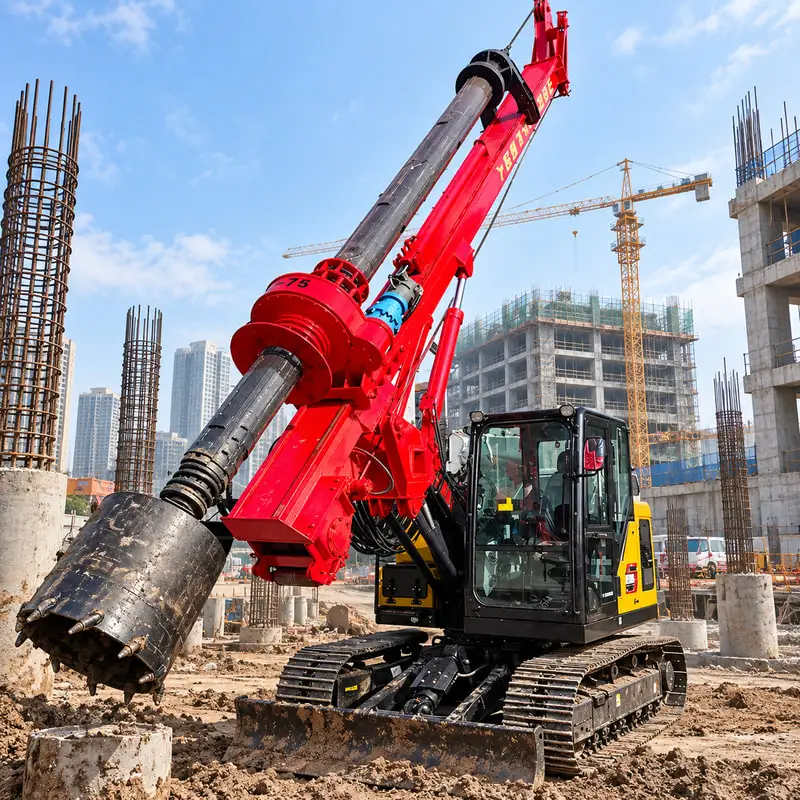 Deep Foundation Crawler Rotary Drilling Rig Built With Mast Positioning Customized Pile Drilling Machine For Bored Pile Work