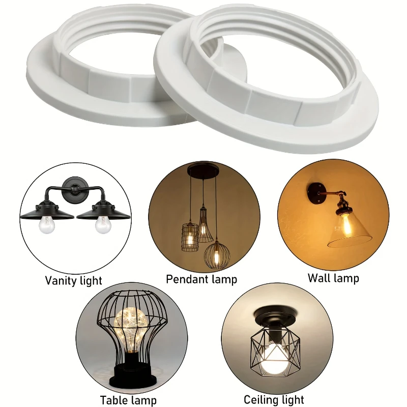 แหวนรองขั้วหลอดไฟ E27 E14 แบบเกลียว สำหรับฐานเชิงเทียน ตัวล็อค ตัวรองรับโคมไฟ แหวนลดขนาดขั้วหลอดไฟ อุปกรณ์เสริมสำหรับขั้วหลอดไฟ