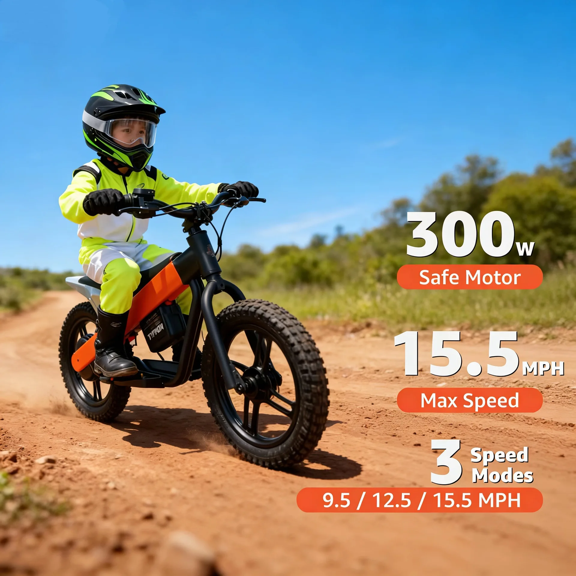 16-Zoll-Elektro-Balance-Bike mit herausnehmbarem Akku, Kinder-Offroad-Dirt-Motorrad, Mini-E-Bike für Kindertraining