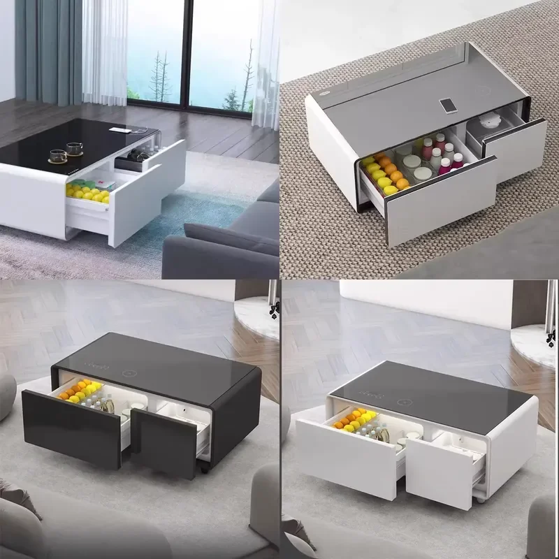 TB-90 Smart Coffee Table with Built-in Mini Fridge Multifunctional Ice Box for Living Room Summer Parties Home Bar Furniture