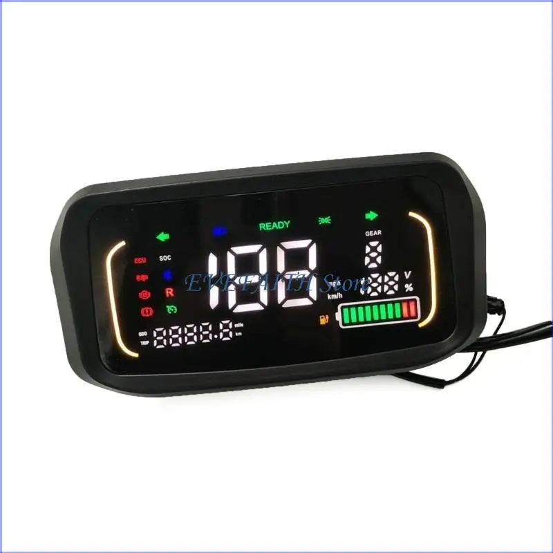124B Comprehensive 48V-72V N7 Electric Bike Dashboard Speed Control Panel With Fault Warning Travel Time Display Mileage Data