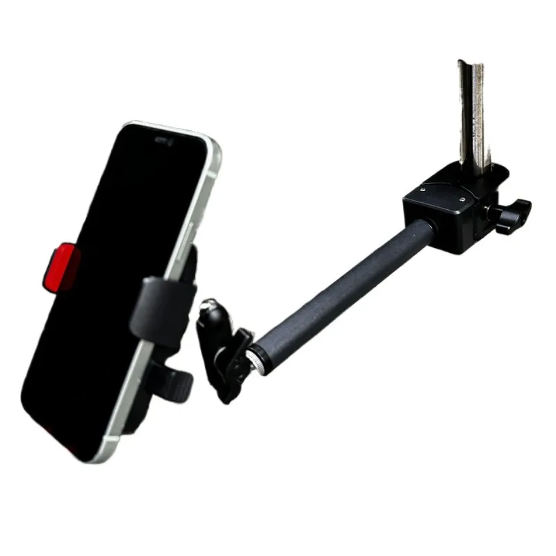 Cycling Handlebar Extension Rod Mobile Phone Bracket Round Tube Universal Pea 360 Live Bracket Wheelchair Support Clip