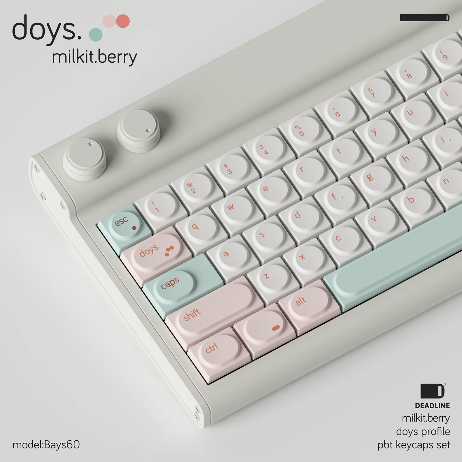 

DEADLINE Doys.milkit.berry Keycaps Custom PBT Sublimation Cartoon Anime Point Key Caps Artisan Original Design Gamers Accessory