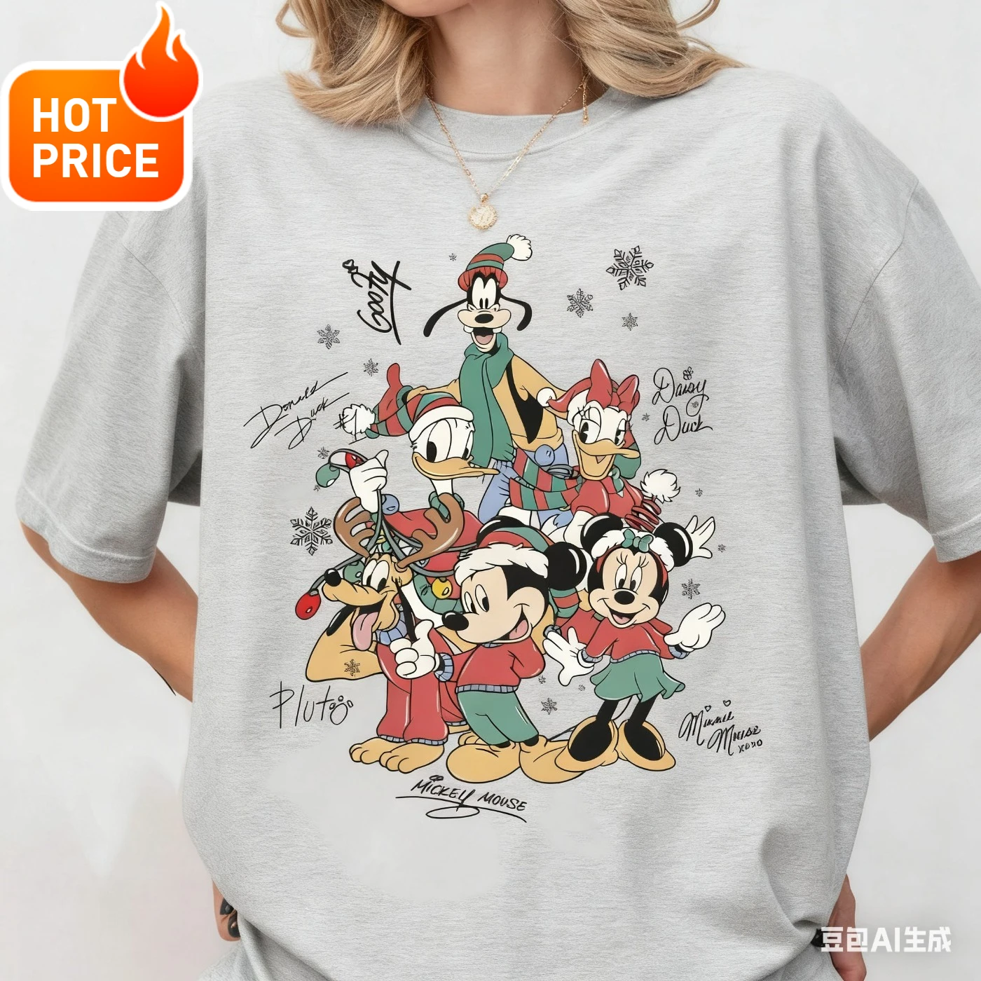 ديزني 2025 عيد الميلاد ميكي ماوس بنين بنات تيشيرت صيفي الأسرة مطابقة مجموعة عادية للجنسين فضفاضة تناسب قصيرة الأكمام Y2K