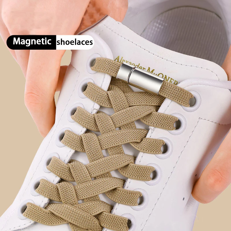 Neue Elastische Schnürsenkel mit Magnetverschluss, Schnürsenkel ohne Binden für Flache Stiefel, Schnürsenkel ohne Binden, Gummibänder für Schuhzubehör