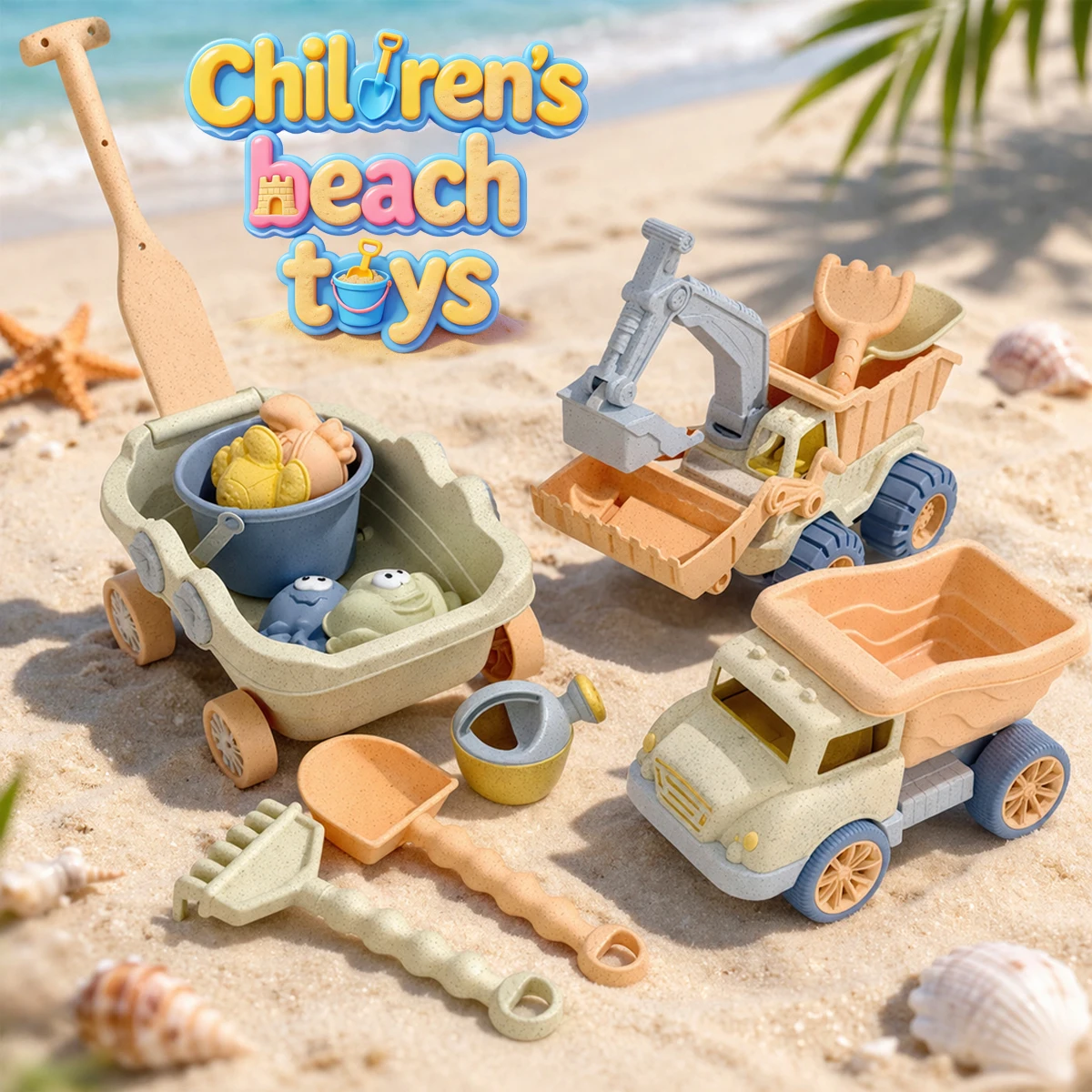 

Kids Beach Toys Set Children Sand Digging Shovel Toy Dump Truck Bulldozer Sandglass Boat Sand Molds Outdoor Summer Game Gift Toy