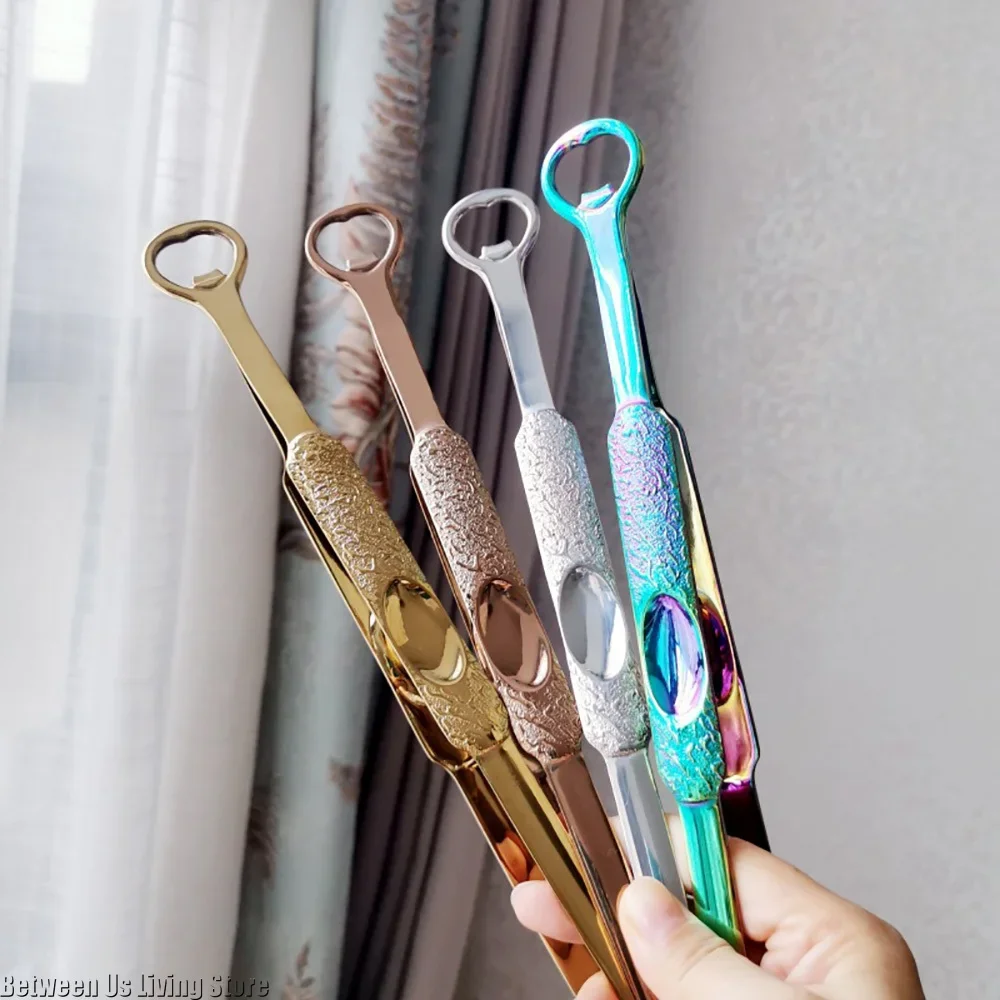 

Premium Luxury 304 Stainless Steel BBQ Tongs Integrated Bottle Opener, Aesthetic Kitchen Gadget for Grilling