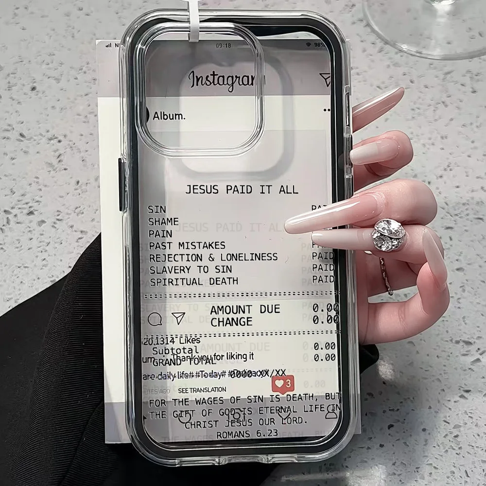 Jesus Christliche Bibel Transparente 2-in-1 Handyhüllen für iPhone 11 12 13 14 15 16 17 Pro Max Plus XR X Air Klare Stoßfeste Hülle – Detail 2