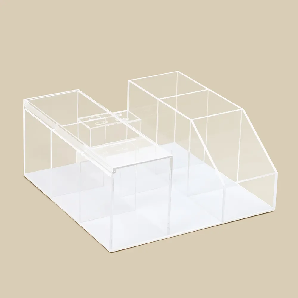 Acrylic Large Capacity Multifunctional Eyelash Extension Storage Box Lashes Glue Tweezer Holder Makeup Organizer