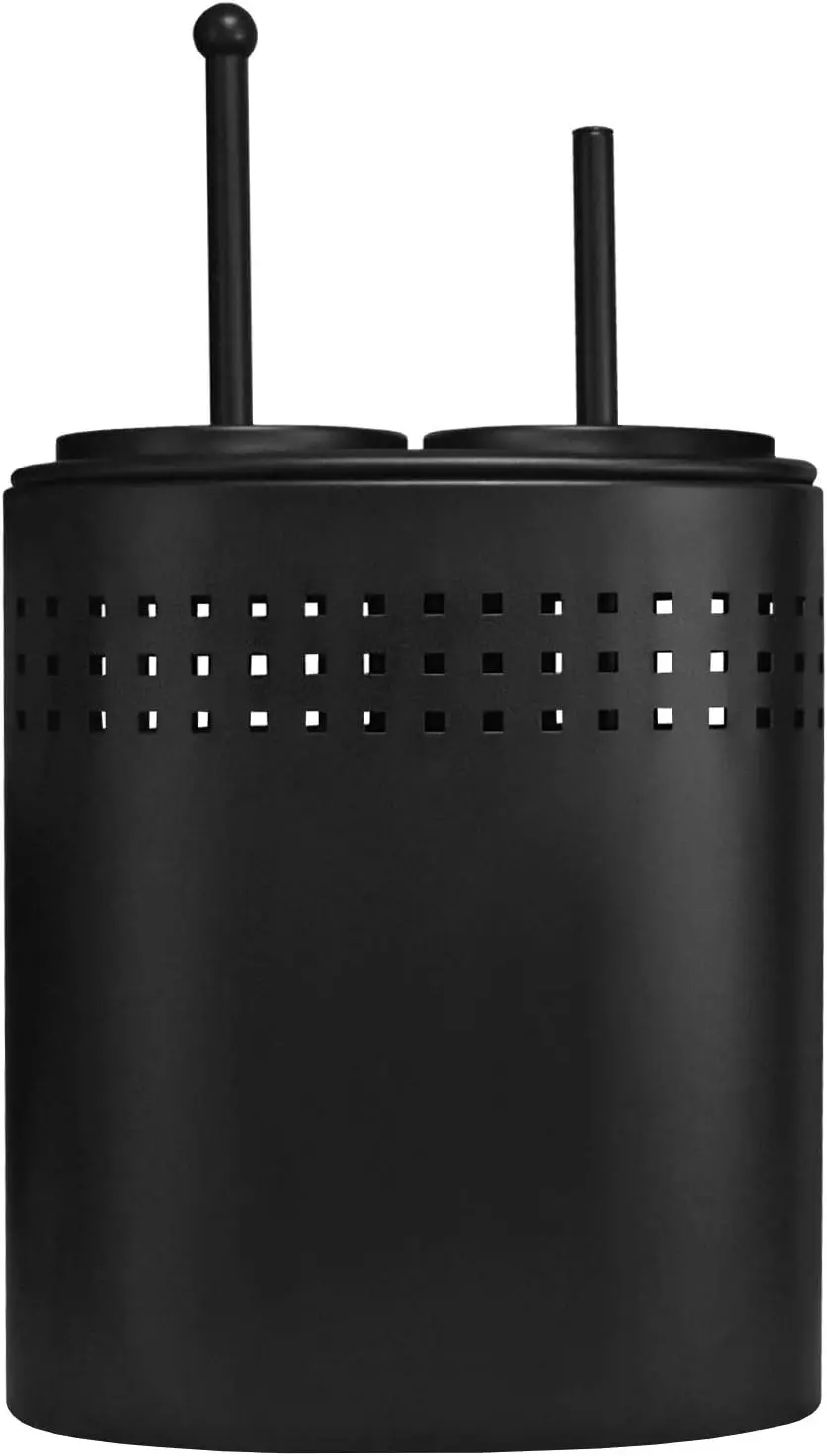 

Toilet Brush and Plunger Set with Holder, Modern Black Bathroom Accessories Toilet Plunger and Toilet Bowl Brush Com