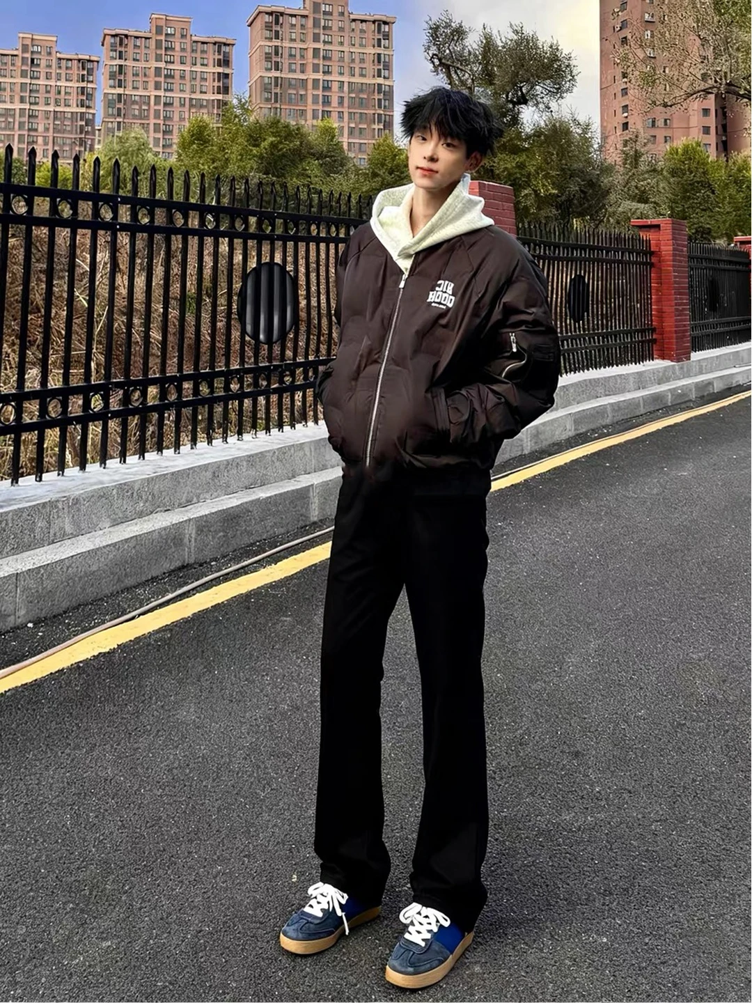 

Bla American Vibe Sle Men's Jeans Autumn Winter Fce Lined Straight Leg Slimming Long Leg Effect Casual Wear