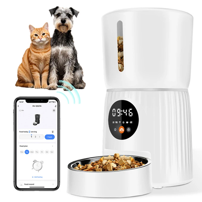 

Automatic Cat Food Dispenser Video Wifi App Control Timed Smart Dog Feeder Remote Connected 4L Auto Pet Food Bowl With Camera