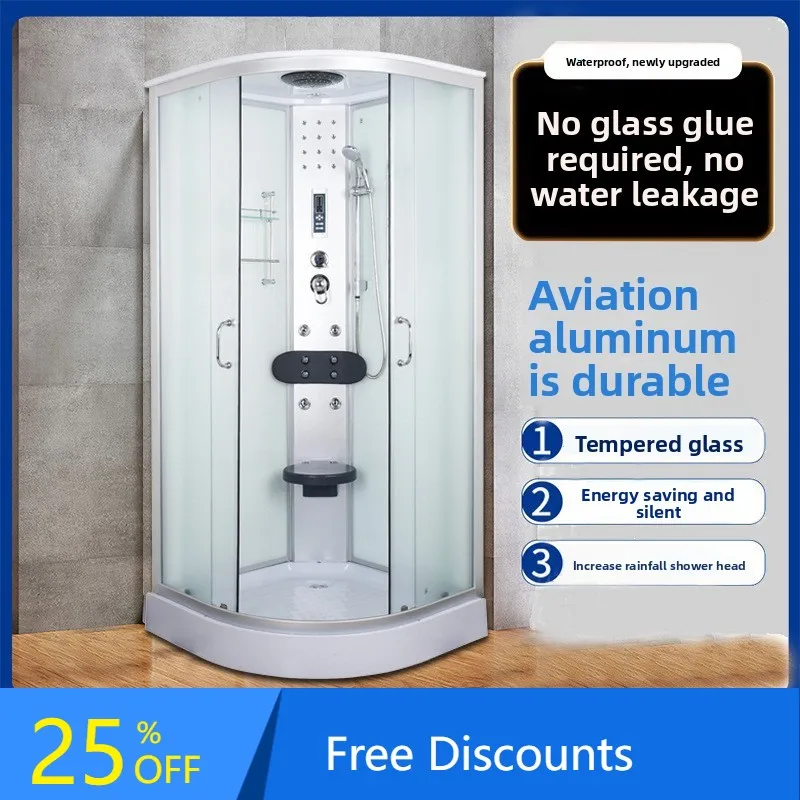 

Integrated Shower Room Bathroom All-in-One Household Simple Fan-Shaped Dry and Wet Shower Room