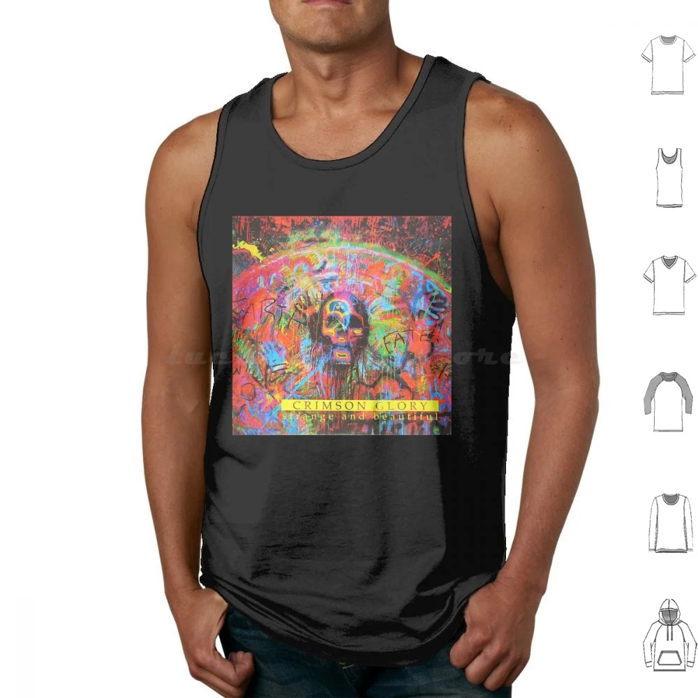 Crimson Glory-Strange And Beautiful Album 1991 Camisetas sin mangas con estampado de algodón Crimson Glory American Heavy Metal Band