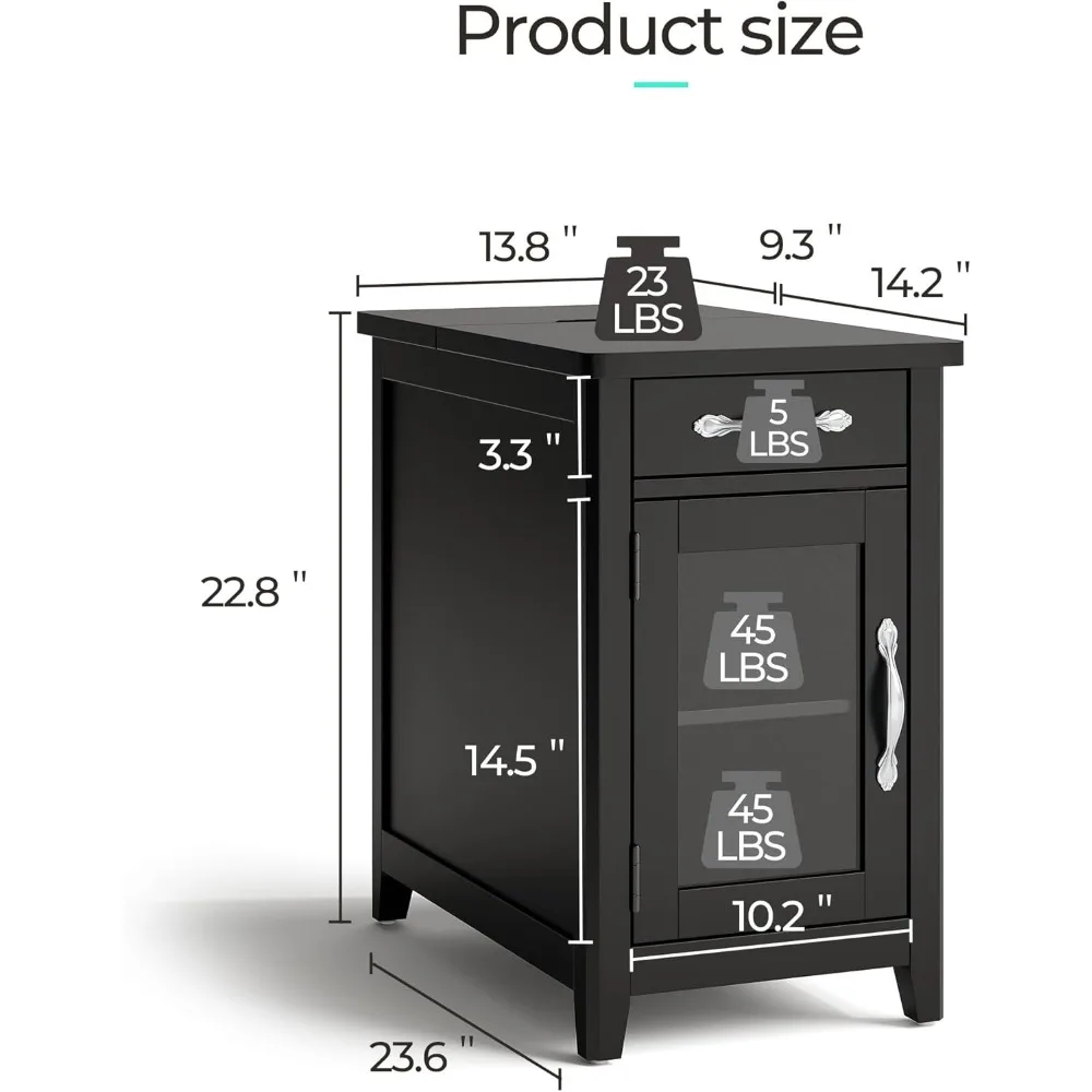 مجموعة طاولة القهوة المزرعة المكونة من 3 قطع من LINSY HOME: 41 طاولة قهوة وطاولتين نهائيين من الخشب الأسود لغرفة المعيشة