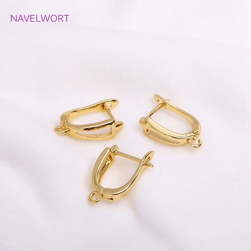 High Quality Ear wire 18K Gold Plated Brass Earring Hook Clasp,For Earring Making Findings,Accessories For Earrings