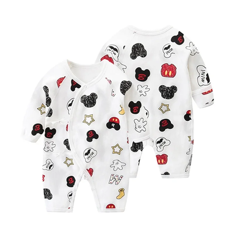 Spring Baby Rompers For Girl Newborn Jumpsuit Long Sleeve Cartoon Mickey Mouse Boy Toddler Top Kids Cotton Infant Outfits 0-12M