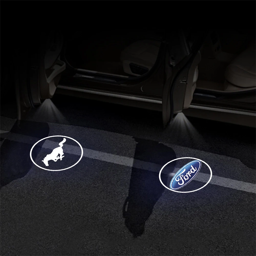 2/4pcs Welcome Lights Car Door Wireless Projector Lamps Accessories For Ford Fiesta Mondeo Fusion Mustang Ranger Explorer Galaxy