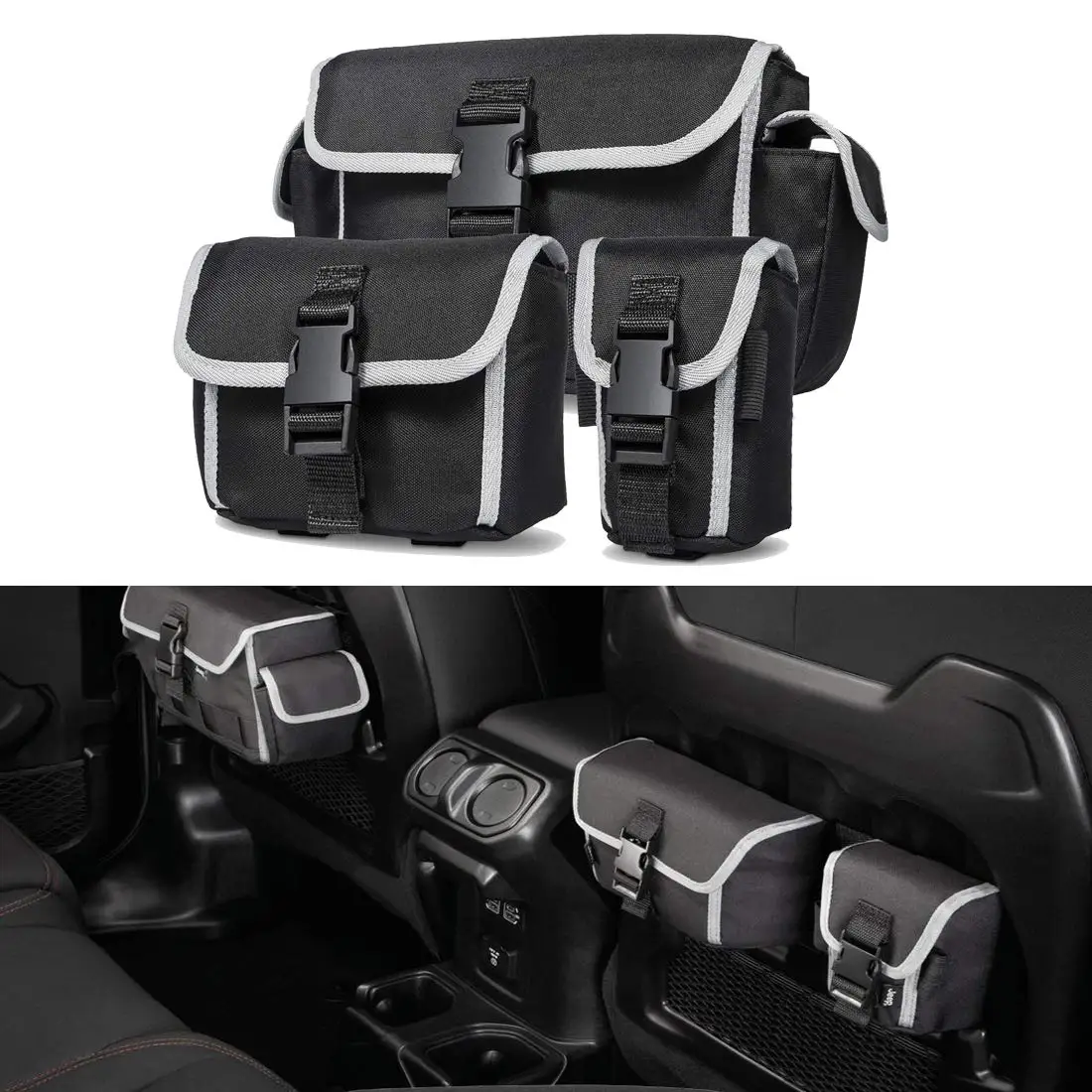 Car Seatback Storage Bag for Jeep Wrangler JL Rubicon 2018-2023 Tailgate Organizer Pocket Interior Accessories Stowing Tidying