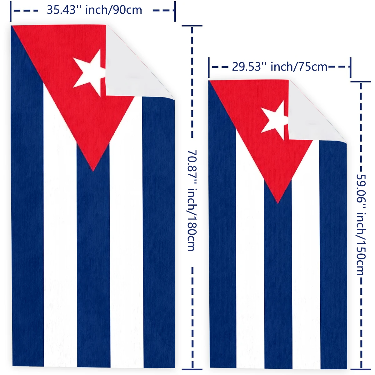 Cuba Flag Beach Towel Oversized, Super Absorbent Sand Free Thick Microfiber Beach Towel,Beach Towels for Kids,Men,Women