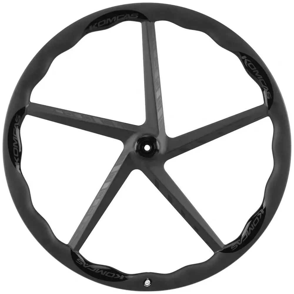 

Komcas Five-Star Wave Five-Cut Carbon Fiber Wheel Set (34/42mm) for Road Bicycles, 36T Ratchet Carbon Rim, 700C Disc Brake Wheel