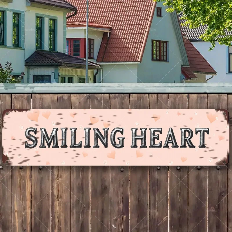 

1 шт. металлическая вывеска, 4x16 дюймов, металлическая вывеска «Рустикальное «Улыбающееся сердце» для декора фермерского дома