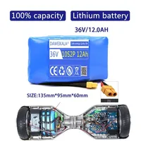  Upgrade 36V Battery pack 12000mAh Rechargeable Lithium ion battery for Electric self balancing Scooter Hover Board unicycle