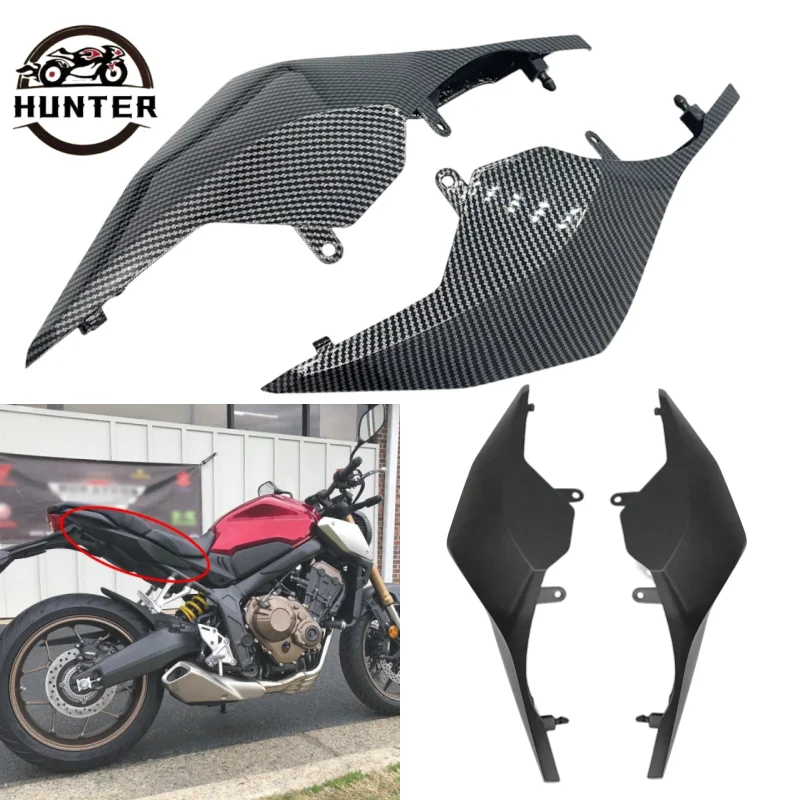 

Для Honda CB 650R 2019-2020 CBR650 R мотоцикла, крышка боковой панели заднего сиденья, обтекатель CB650R CBR650R, задняя бабка из углеродного волокна