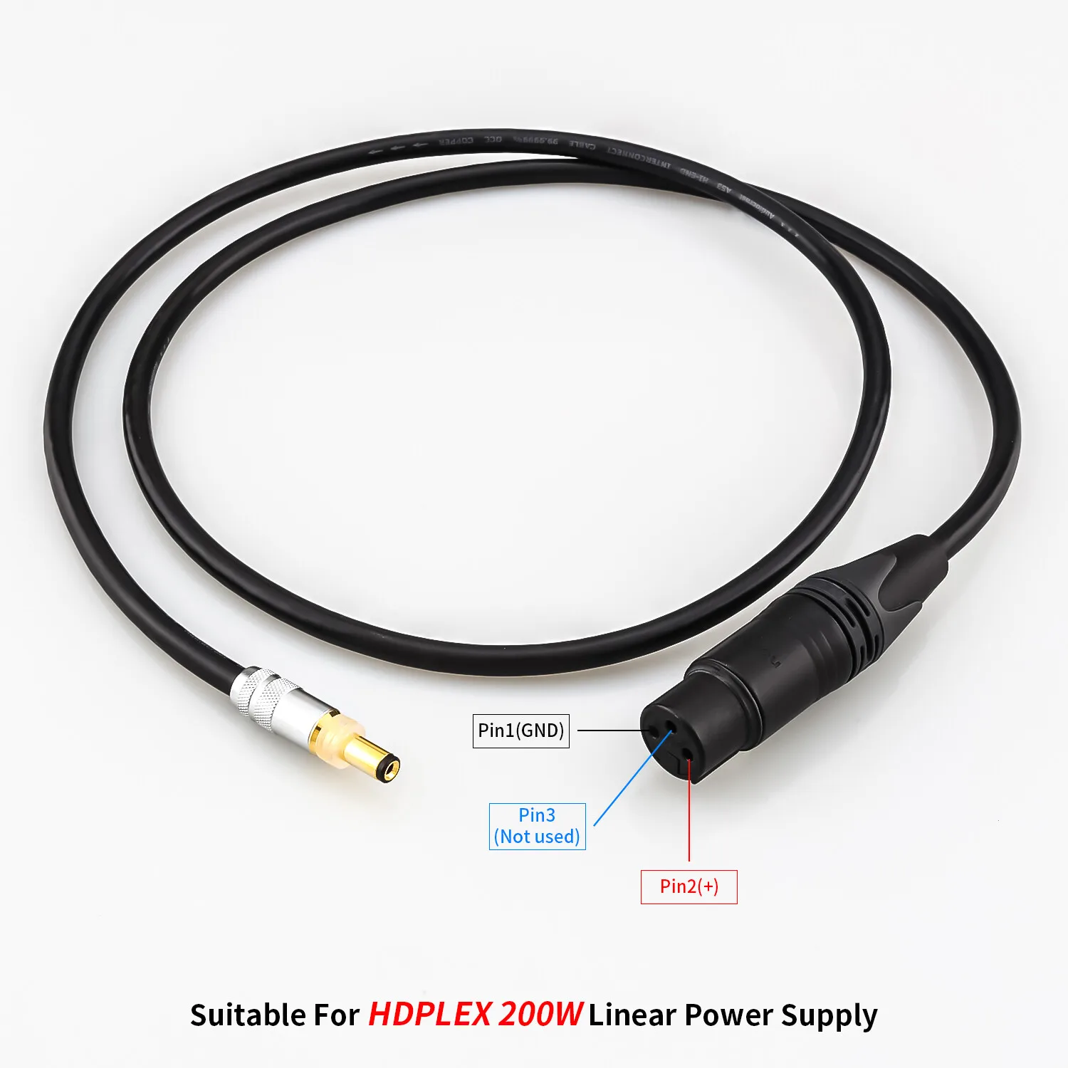 Oyaide DC 2.1mm 2.5mm Male Plug to Neutrik XLR Female Hi-Fi DC Power Cable for HDPLEX 200W Linear Power Supply