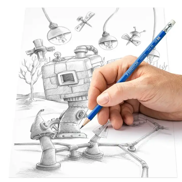 

Blue Wood Cased Pencils, 50ct with 50 Eraser Caps, 1 Pencil Sharpener