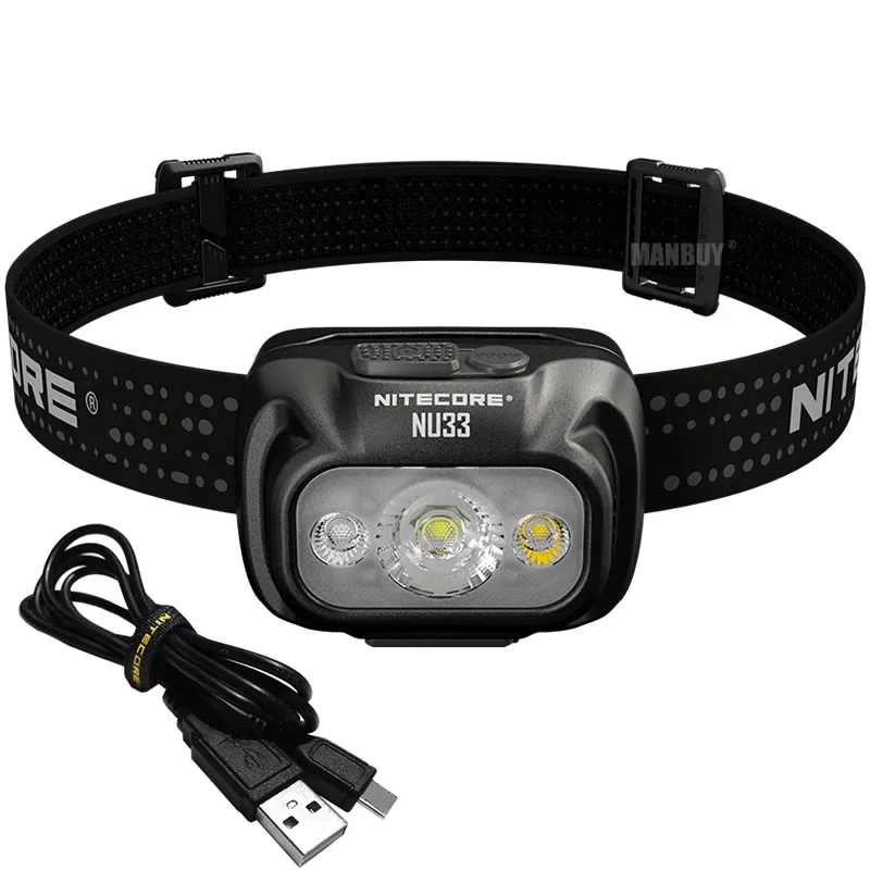 

NITECORE NU33 USB-C Rechargeable Headlamp LED Triple Output 700 Lumens Built in 2000mAh Battery for Camping Work Light Fishing