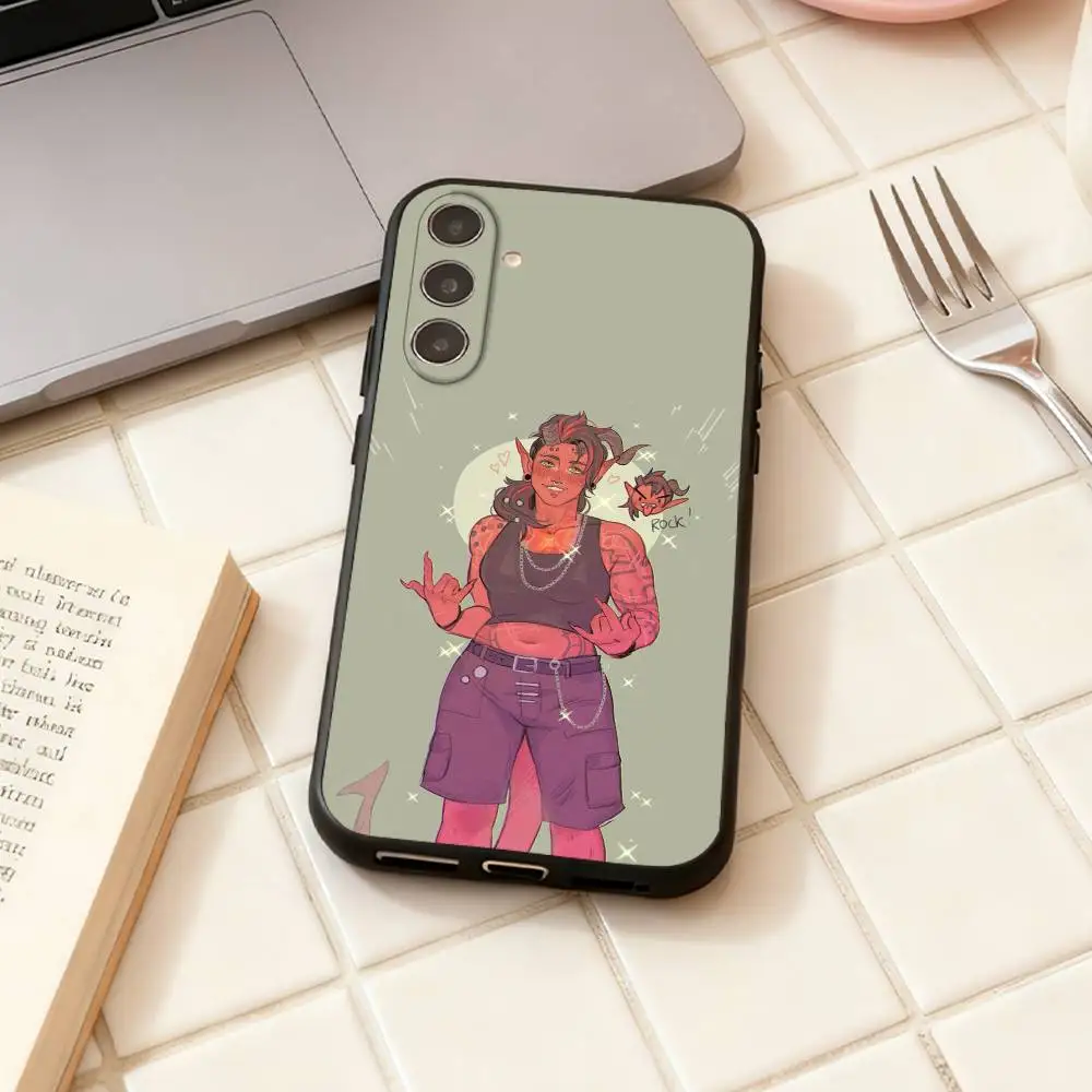 حافظة هاتف Game K-Karlach Baldurs-s G-Gate 3 لهاتف سامسونج جالاكسي A73، A72، A71، A70، A53، A52، A51، أخرى غلاف أسود ناعم