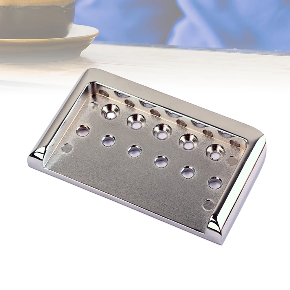 

Six-stringed Lyre Bridge Guitar Accessories Parts Plate Hard Tail Saddle Hardtail Silver