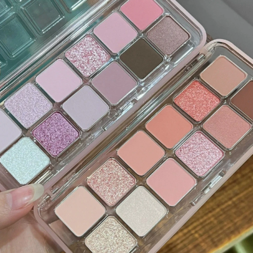 1Pc Low Saturation Matte Eyeshadow Palette Tea Apricot Earth Tone Longlasting AllMatte Eye Makeup for Daily Use Pink Earth Color