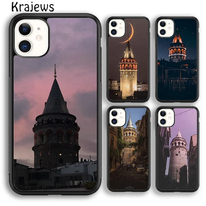 Чехол для телефона Krajews Turkey Galata Kulesi для iPhone 16 15 SE2020 14 6 7 8 plus 11 12 13 pro max Coque Shell Fundas