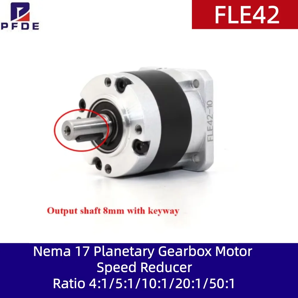NEW Nema17 Planetary Gearbox Motor Speed Reducer Ratio 4:1/5:1/10:1/20:1/50:1, Input Hole 5mm for Nema17 Stepper Motor